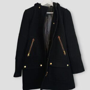 J.Crew Stadium-Cloth Wool Coat by Nello Gori – Black – Women’s Size 10